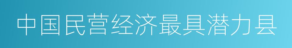 中国民营经济最具潜力县的同义词