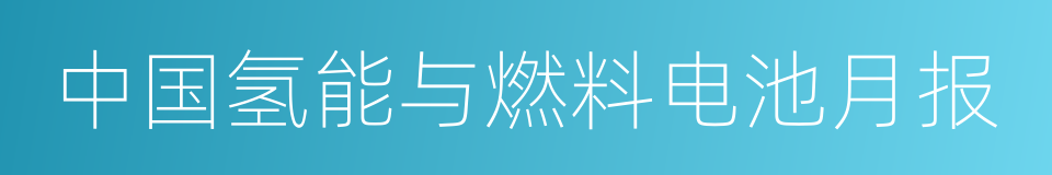 中国氢能与燃料电池月报的同义词