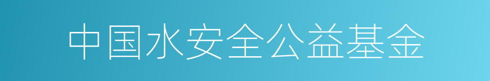 中国水安全公益基金的同义词