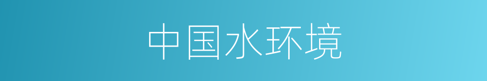 中国水环境的同义词