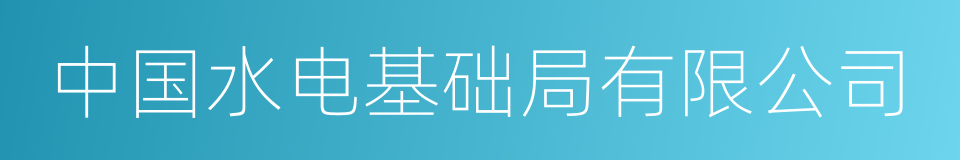 中国水电基础局有限公司的同义词