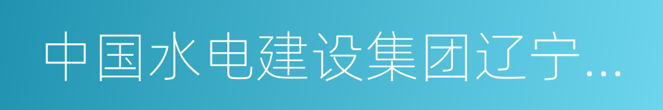 中国水电建设集团辽宁工程局有限公司的同义词