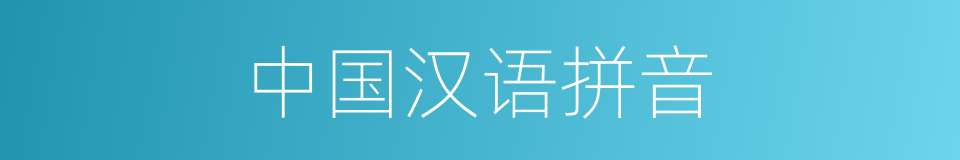 中国汉语拼音的同义词