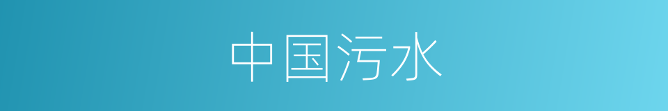 中国污水的同义词