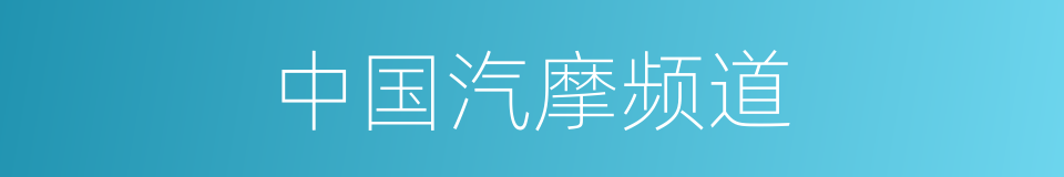 中国汽摩频道的同义词