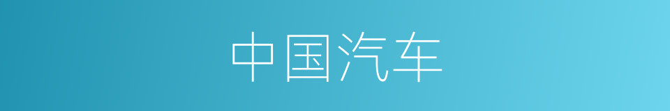 中国汽车的同义词