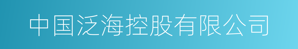 中国泛海控股有限公司的同义词