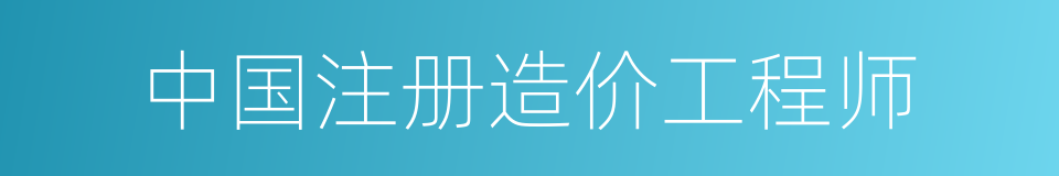 中国注册造价工程师的同义词