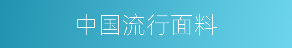 中国流行面料的同义词