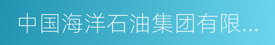 中国海洋石油集团有限公司的同义词