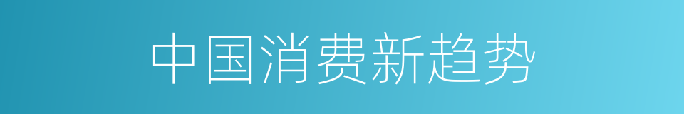 中国消费新趋势的同义词
