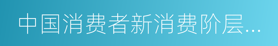 中国消费者新消费阶层崛起的同义词