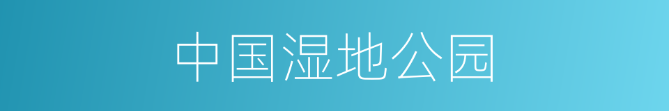 中国湿地公园的同义词