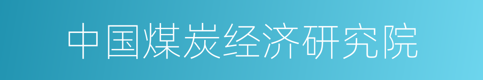 中国煤炭经济研究院的同义词