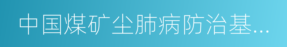 中国煤矿尘肺病防治基金会的同义词