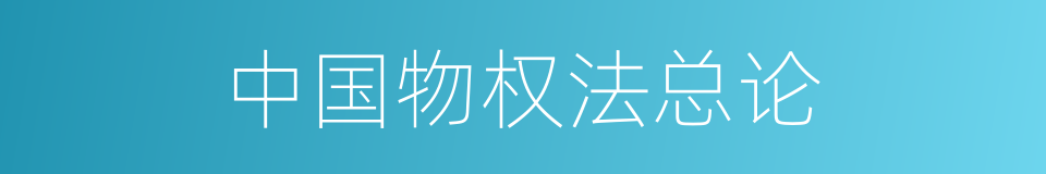 中国物权法总论的同义词