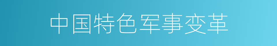 中国特色军事变革的同义词
