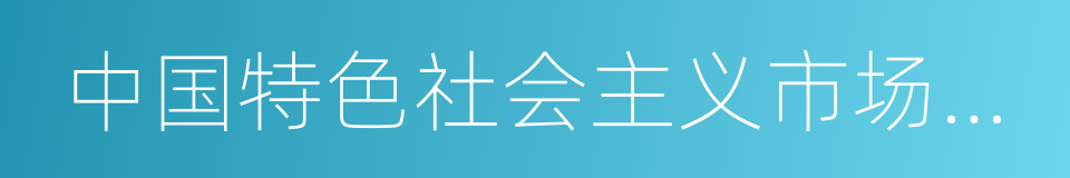 中国特色社会主义市场经济的同义词