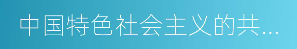 中国特色社会主义的共同理想的同义词