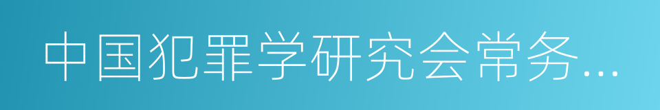 中国犯罪学研究会常务理事的同义词