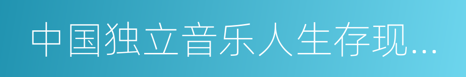 中国独立音乐人生存现状报告的同义词