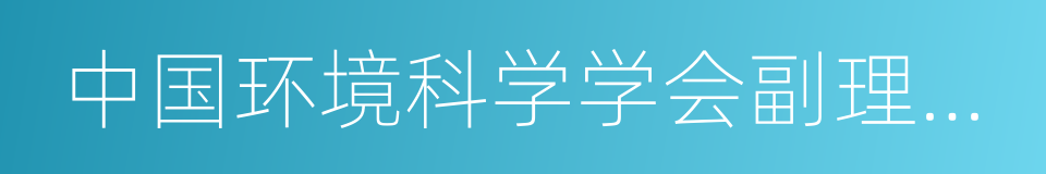 中国环境科学学会副理事长的同义词