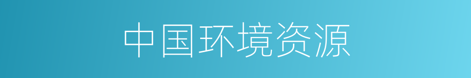 中国环境资源的同义词