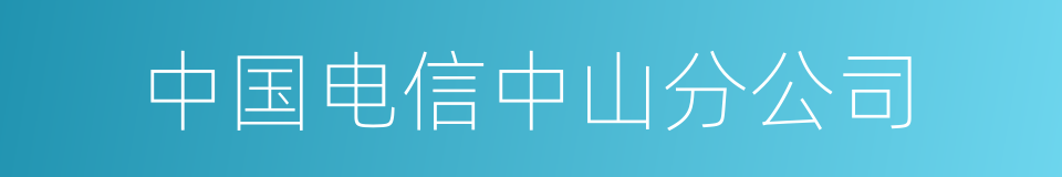 中国电信中山分公司的同义词