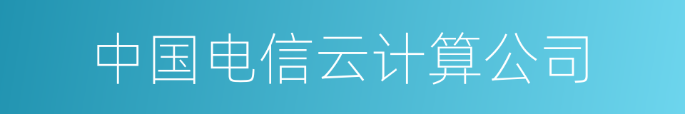 中国电信云计算公司的同义词