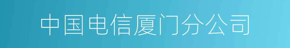 中国电信厦门分公司的同义词