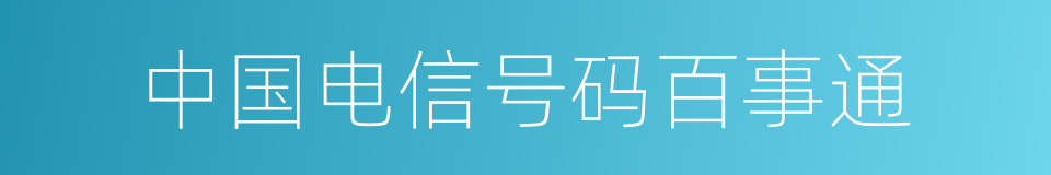 中国电信号码百事通的同义词