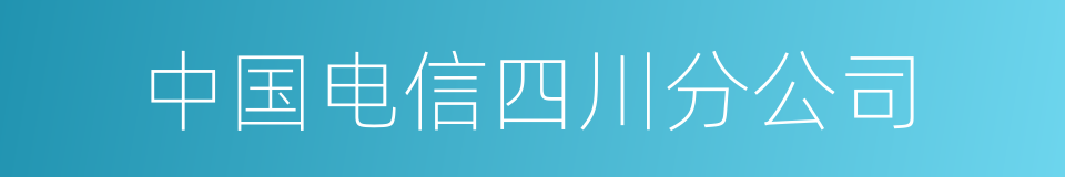 中国电信四川分公司的同义词