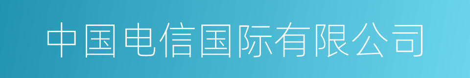 中国电信国际有限公司的同义词