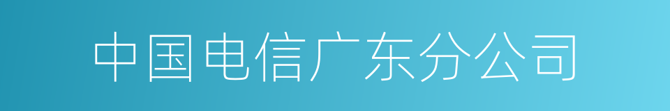 中国电信广东分公司的同义词