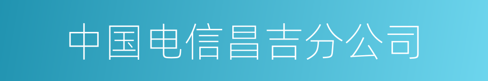 中国电信昌吉分公司的同义词