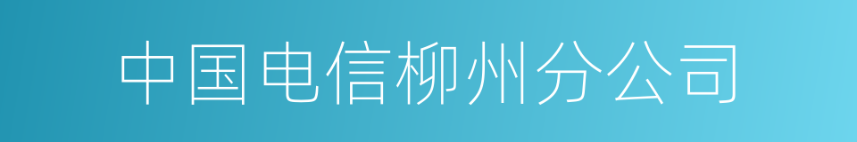 中国电信柳州分公司的同义词