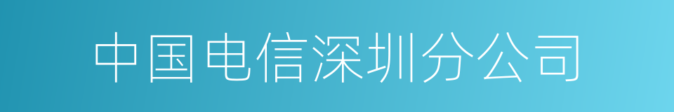 中国电信深圳分公司的同义词