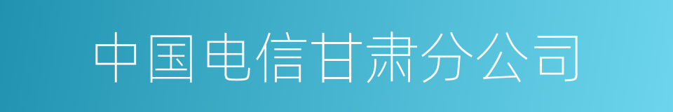 中国电信甘肃分公司的同义词