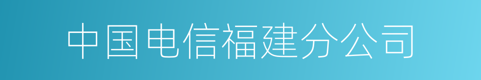 中国电信福建分公司的同义词