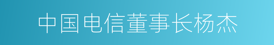 中国电信董事长杨杰的同义词