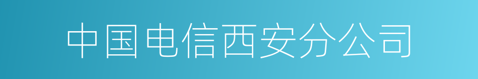 中国电信西安分公司的同义词