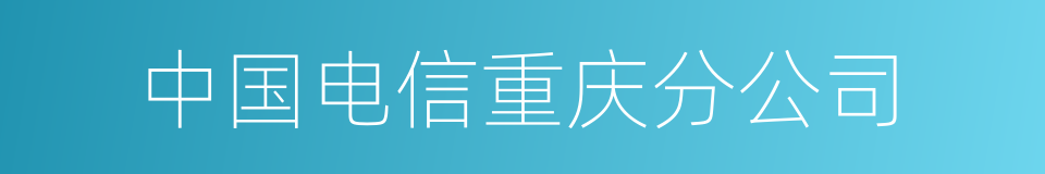 中国电信重庆分公司的同义词