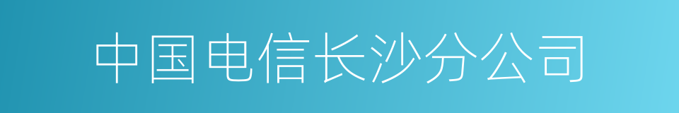 中国电信长沙分公司的同义词