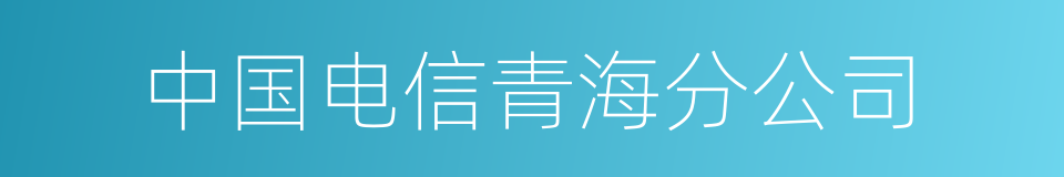 中国电信青海分公司的同义词