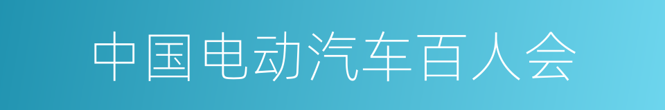 中国电动汽车百人会的同义词