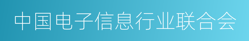 中国电子信息行业联合会的同义词