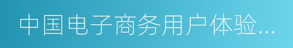 中国电子商务用户体验与投诉监测报告的同义词