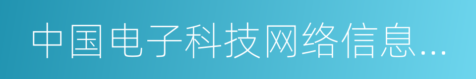 中国电子科技网络信息安全有限公司的同义词