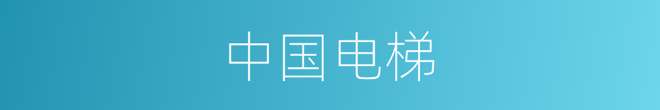 中国电梯的同义词