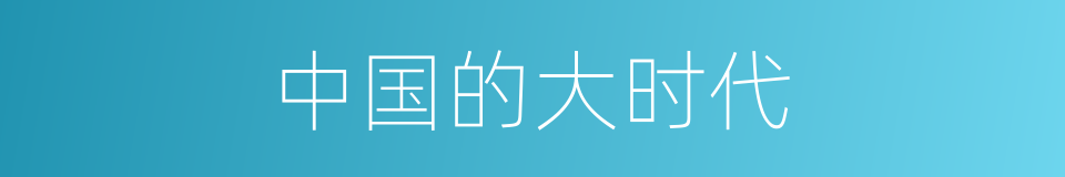 中国的大时代的同义词